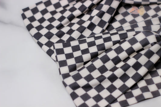 Twisted Headband - Muted Checkerboard - Adult Size