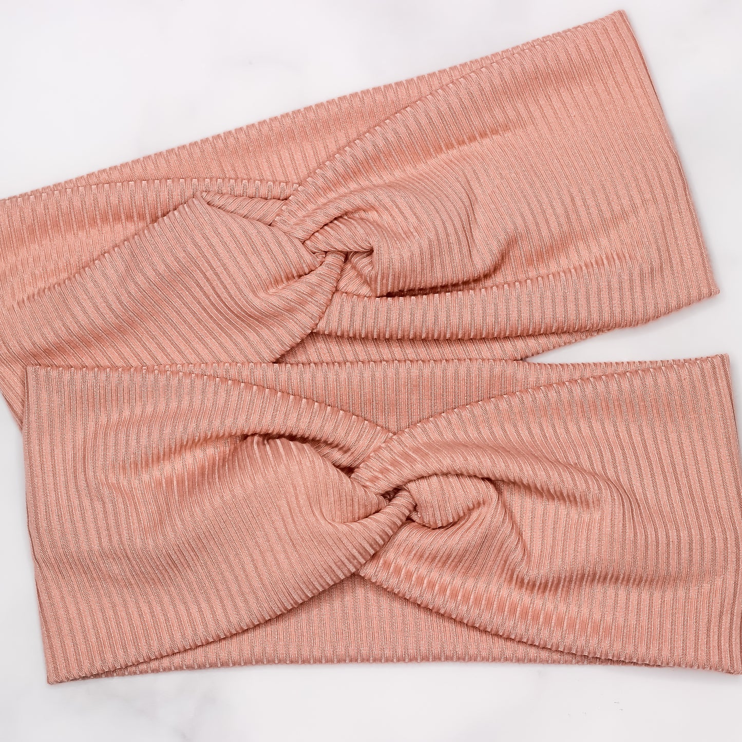 Twisted Headband - Ribbed Knit Solid Dusty Rose - Adult Size