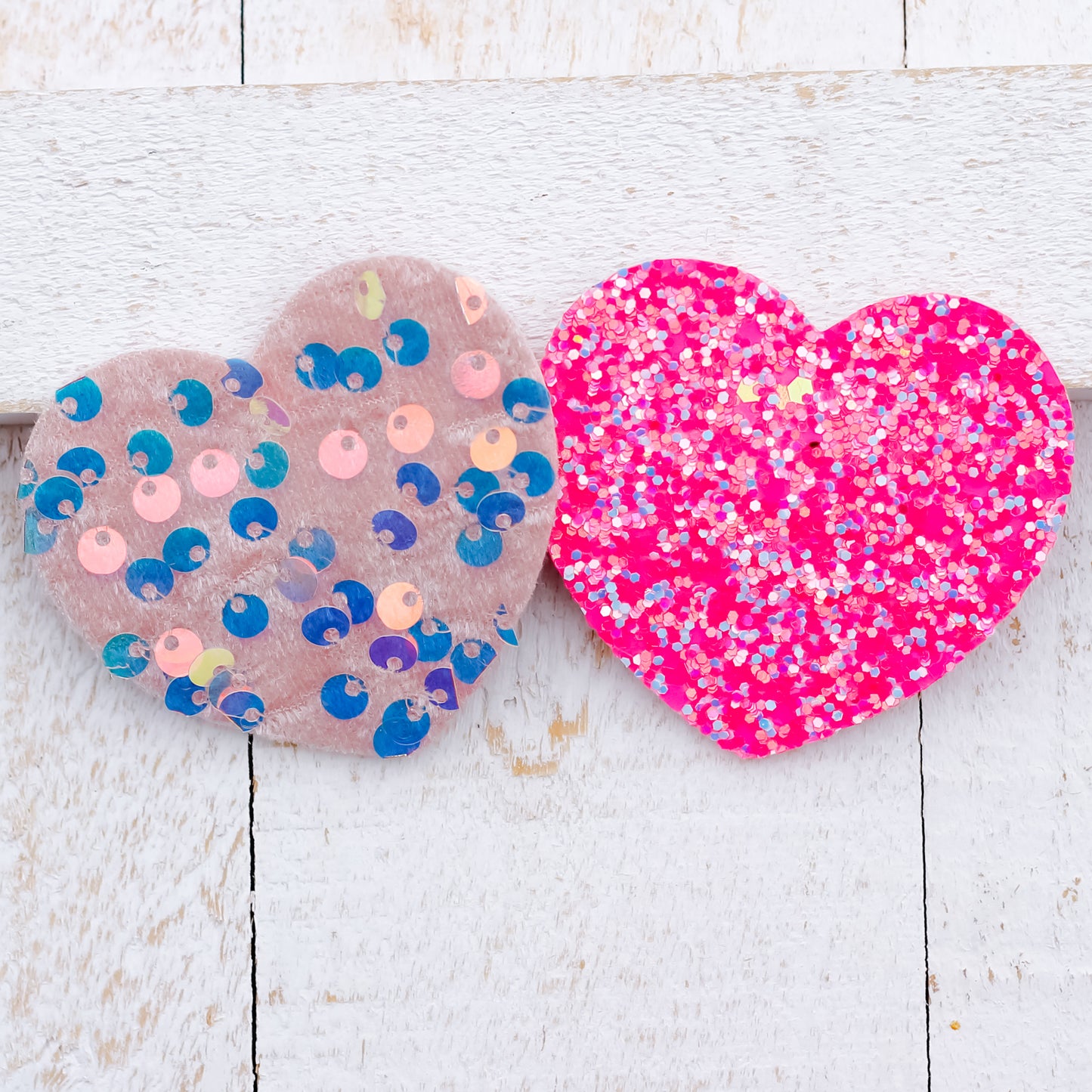 heart hair clip - sequins/pink - multiple options