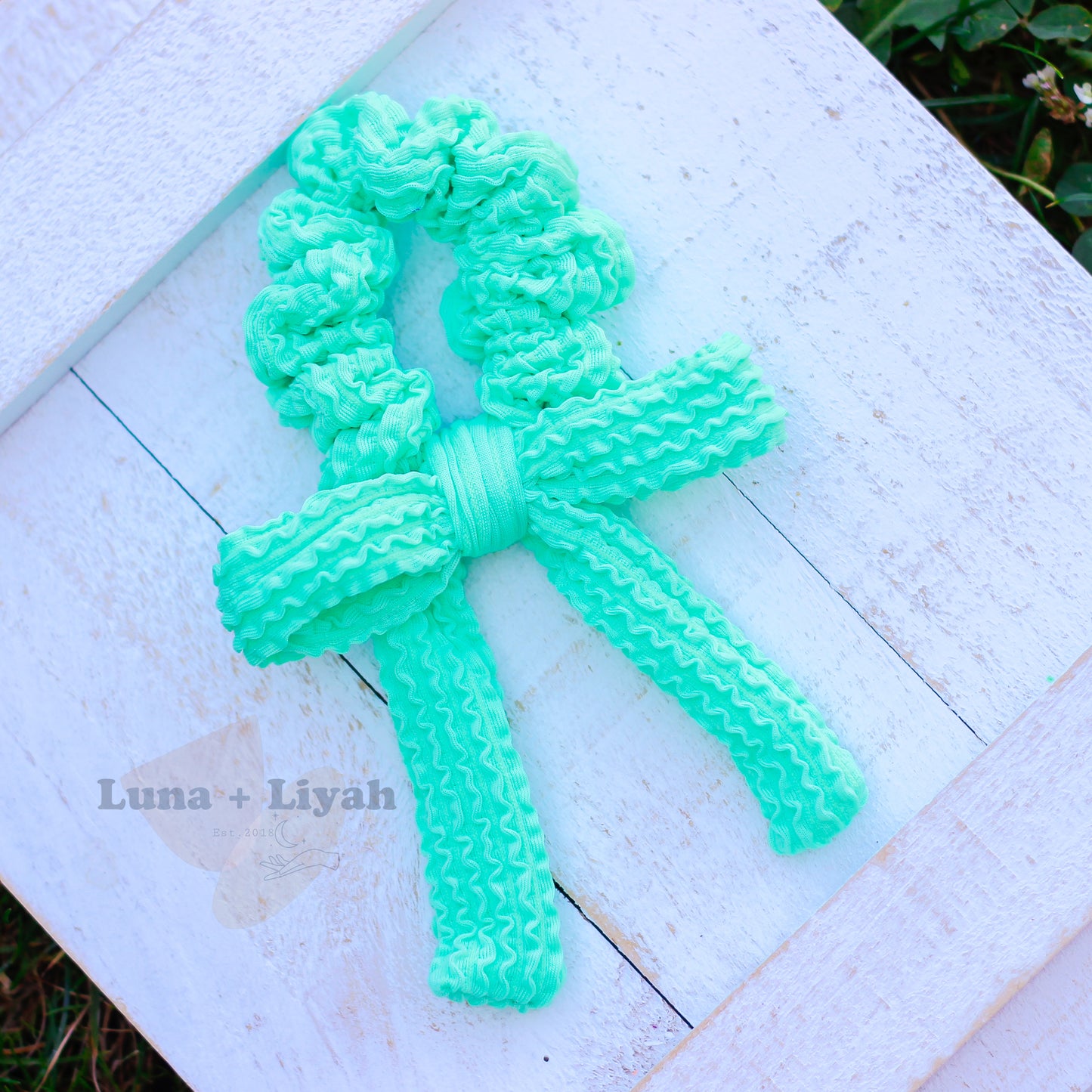 scrunchie - bow scrunchies mint green