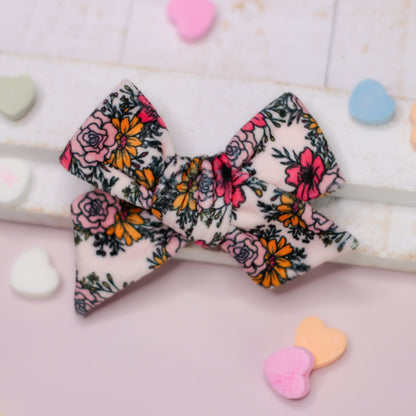 Hand Tied Bow - Fun Pink Floral