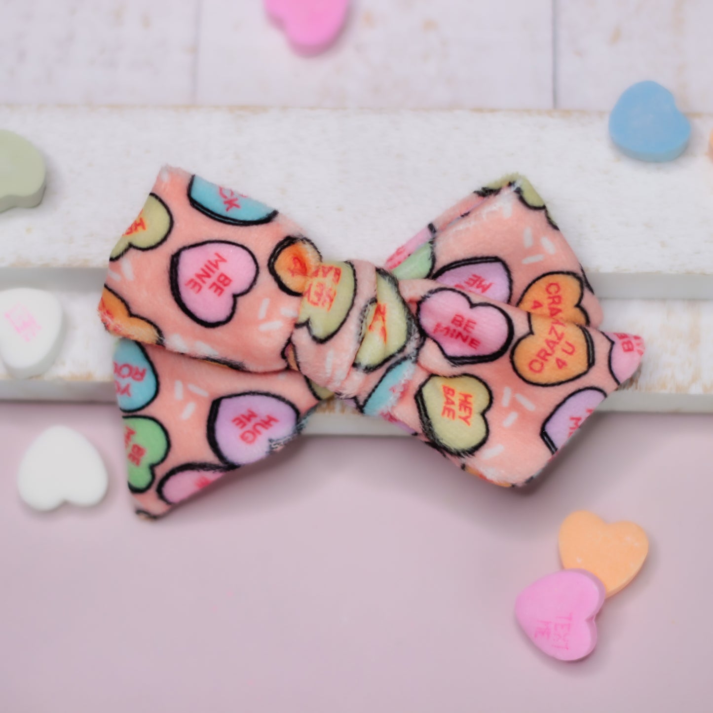 Hand Tied Bow - Candy Hearts