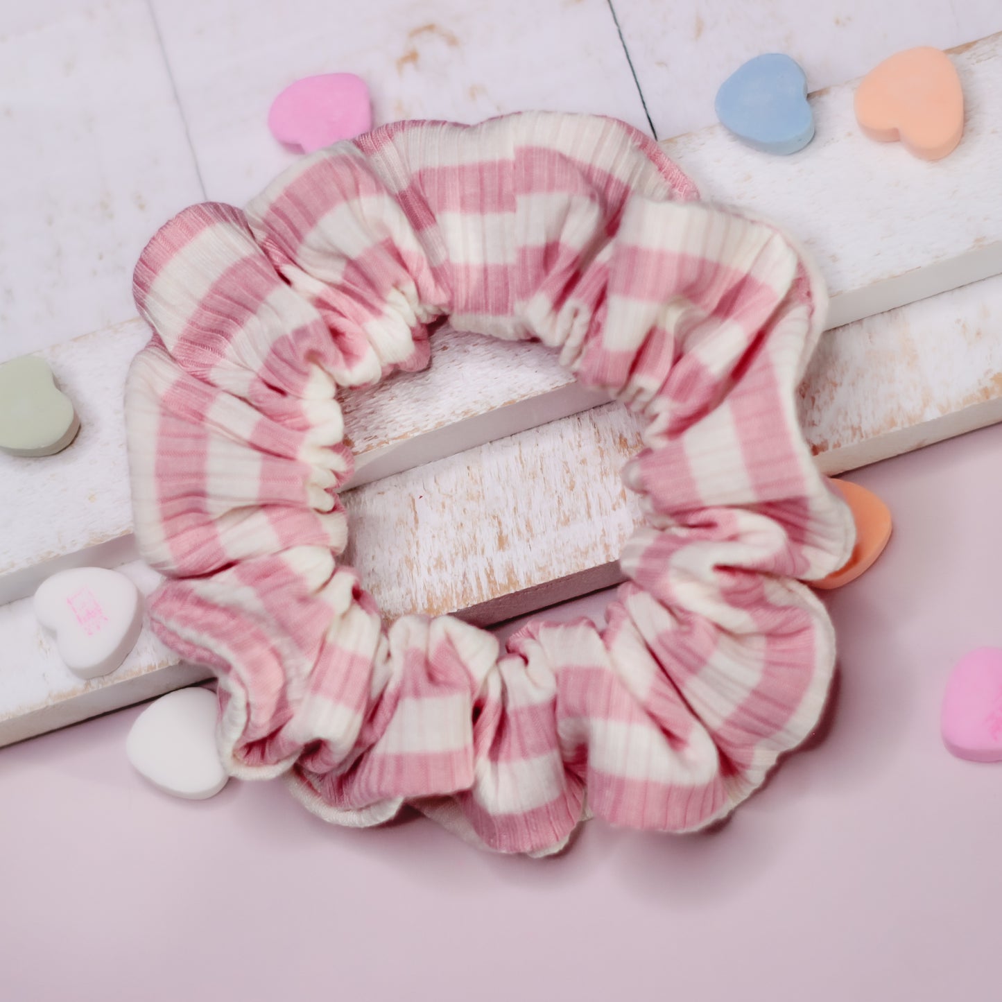 Scrunchie - Pink & White Stripes