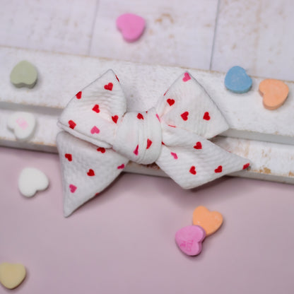 Hand Tied Bow - Mini Hearts