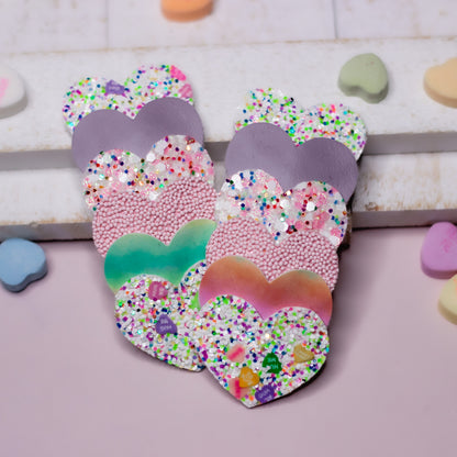 Stacked Heart Clip - Candy Hearts