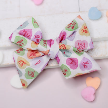 Hand Tied Bow - Conversation Hearts