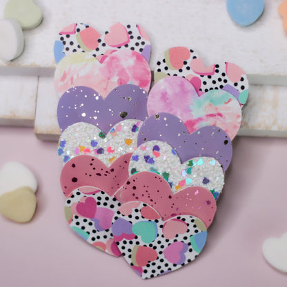 Stacked Heart Clip - Pastel Hearts & Polka Dots