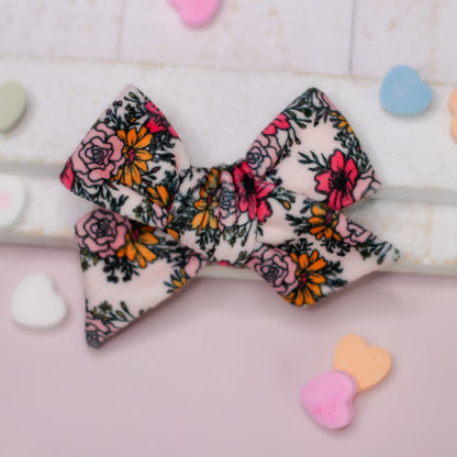 Hand Tied Bow - Fun Pink Floral